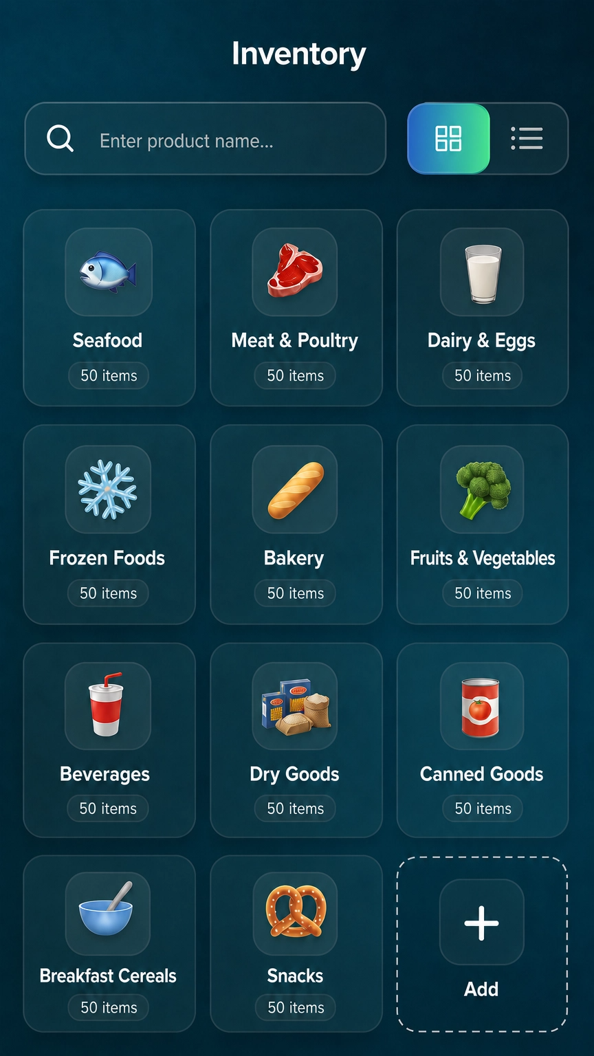 SimSim inventory organized by category