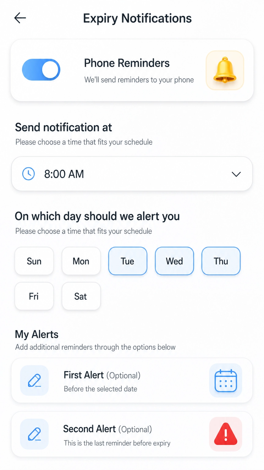 SimSim smart alerts notification screen